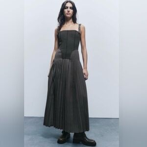ZARA Pleated Bustier Dress